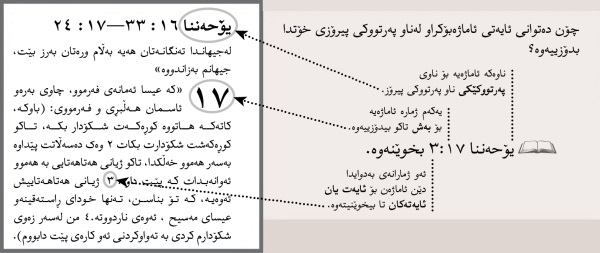 نموونە‌ی ئایە‌تێکی ئاماژە بۆکراو