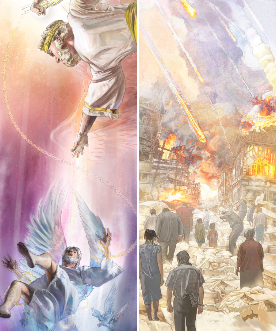 بە‌دکاران لە‌جە‌نگی هە‌رمە‌گە‌دون لە‌ناو دە‌بردرێن و دوایی شە‌یتان و جنۆکە‌کان جزا دە‌درێن