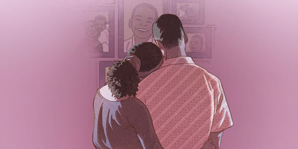 Bann paran pe get portre zot pti fiy ki’n mor