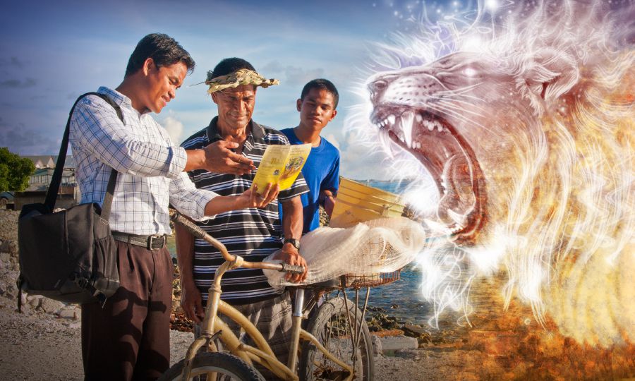 En frer i opoz Satan par partisip dan predikasyon