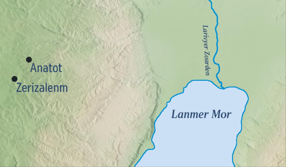 En map pe montre Zerizalenm e Anatot kot Zeremi i reste