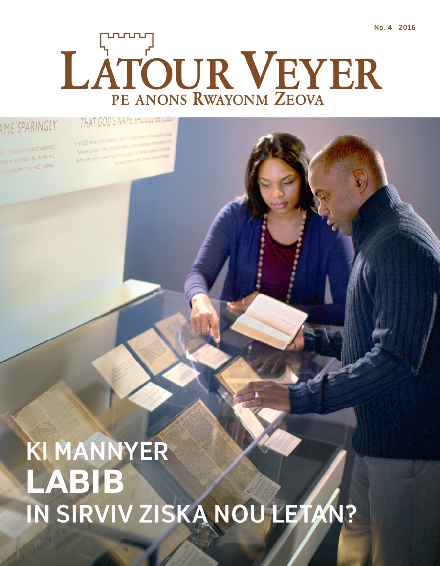 Latour Veyer, No. 4 2016 | Ki mannyer Labib in sirviv ziska nou letan?