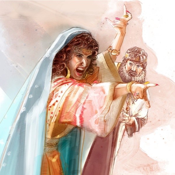 Queen Jezebel yelling angrily