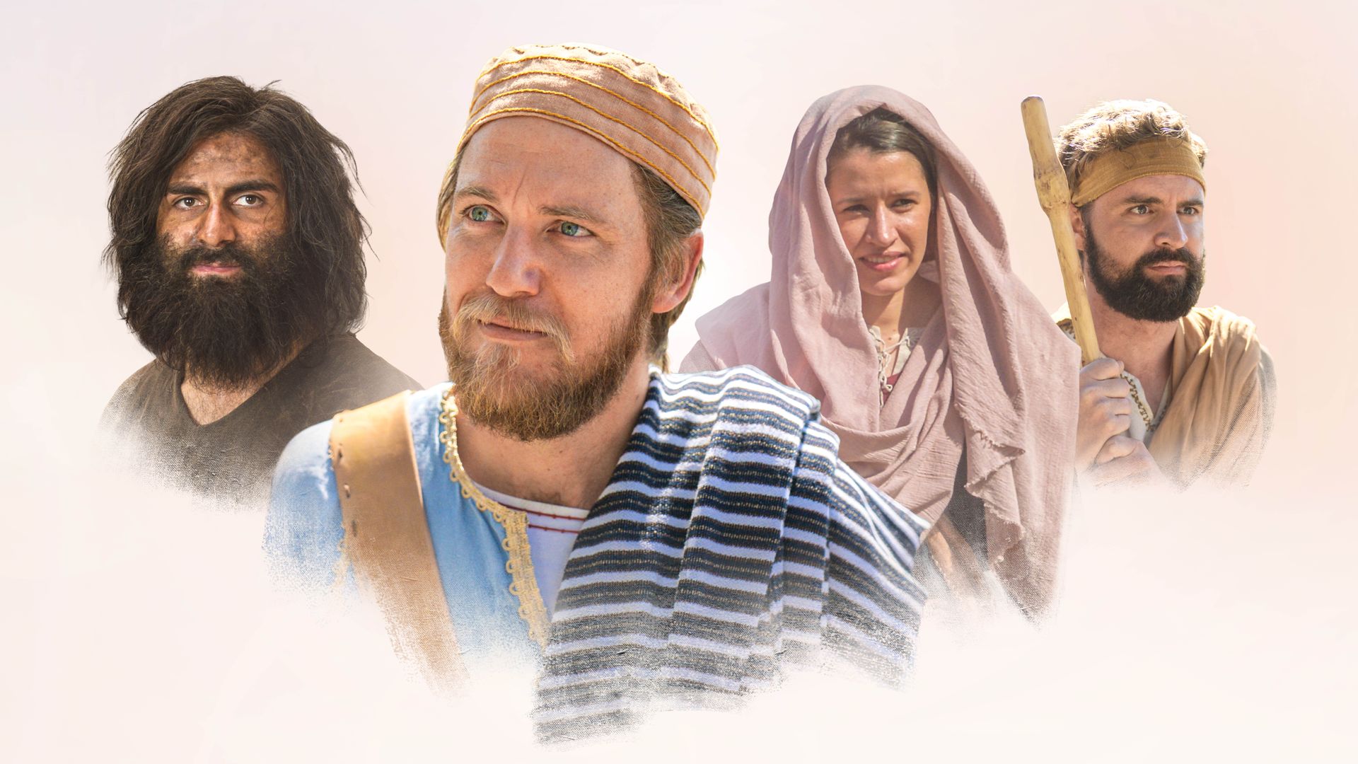 Koláž: Ochutnávka pátečního programu. 1. Muž, ze kterého vyšel nečistý duch. 2. Apoštol Matouš. 3. Marie Magdaléna. 4. Apoštol Tomáš.