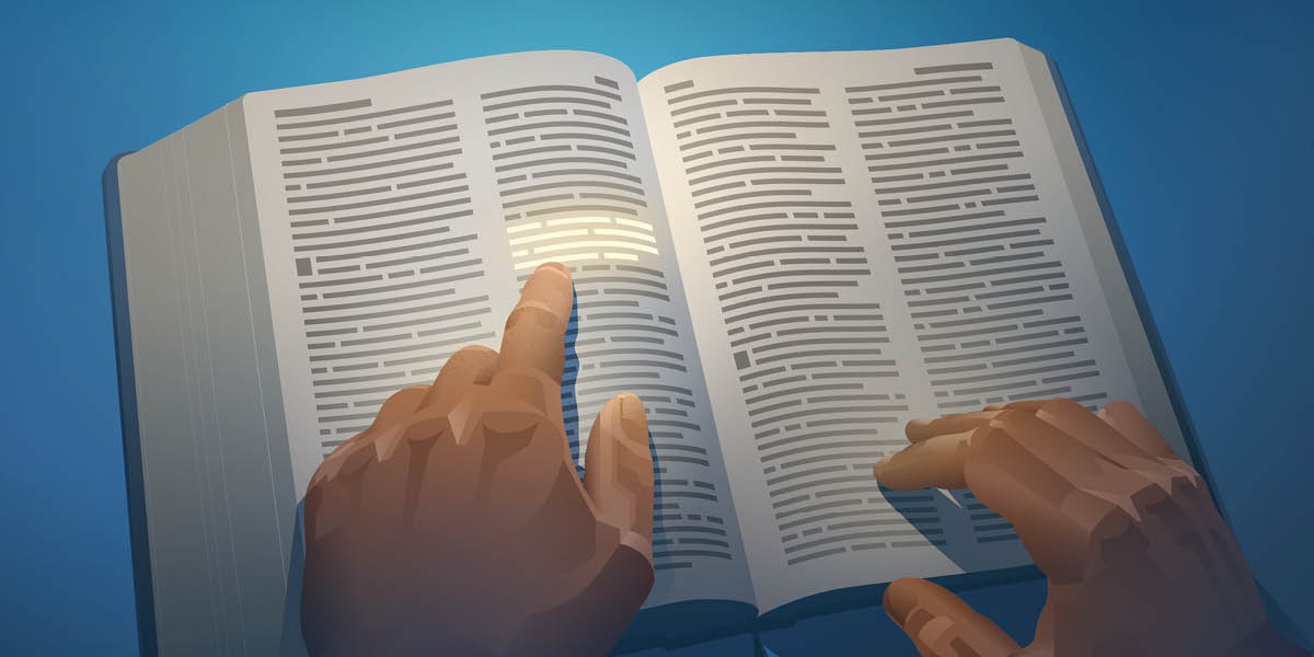 Člověk si čte biblický verš, kterému se často říká Zlaté pravidlo