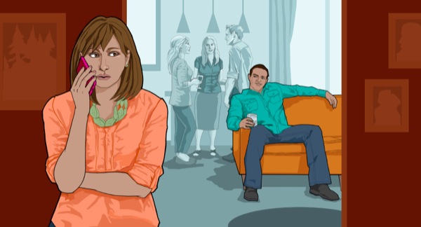 Dospívající dívka volá rodičům, aby pro ni přijeli