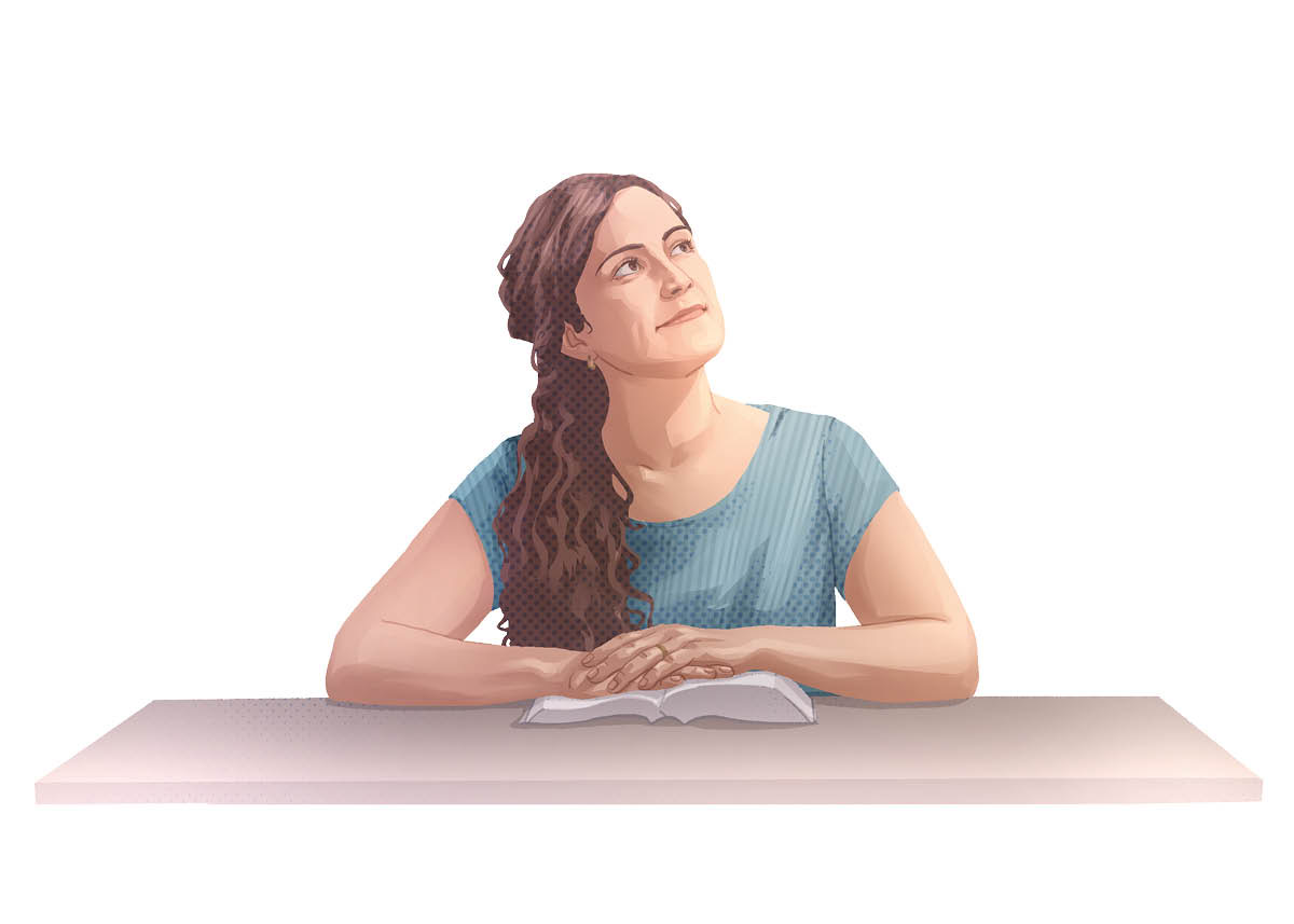 La misma mujer pensando.