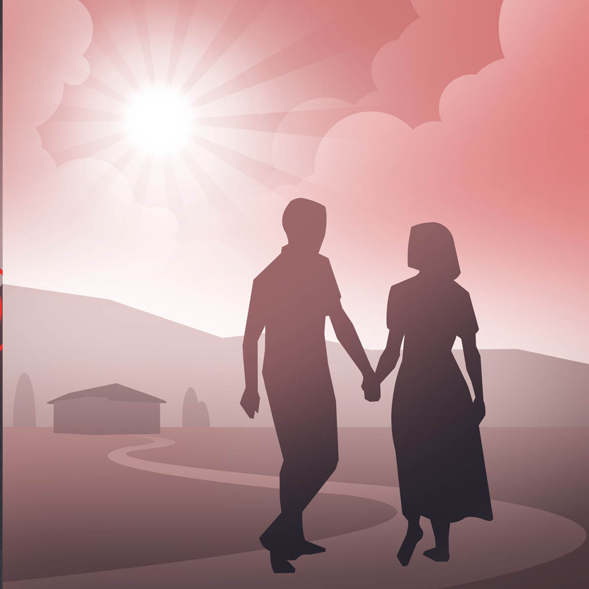 Una pareja camina de la mano, con un futuro brillante por delante.