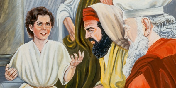 Jesús, de jovencito, con los maestros en el templo