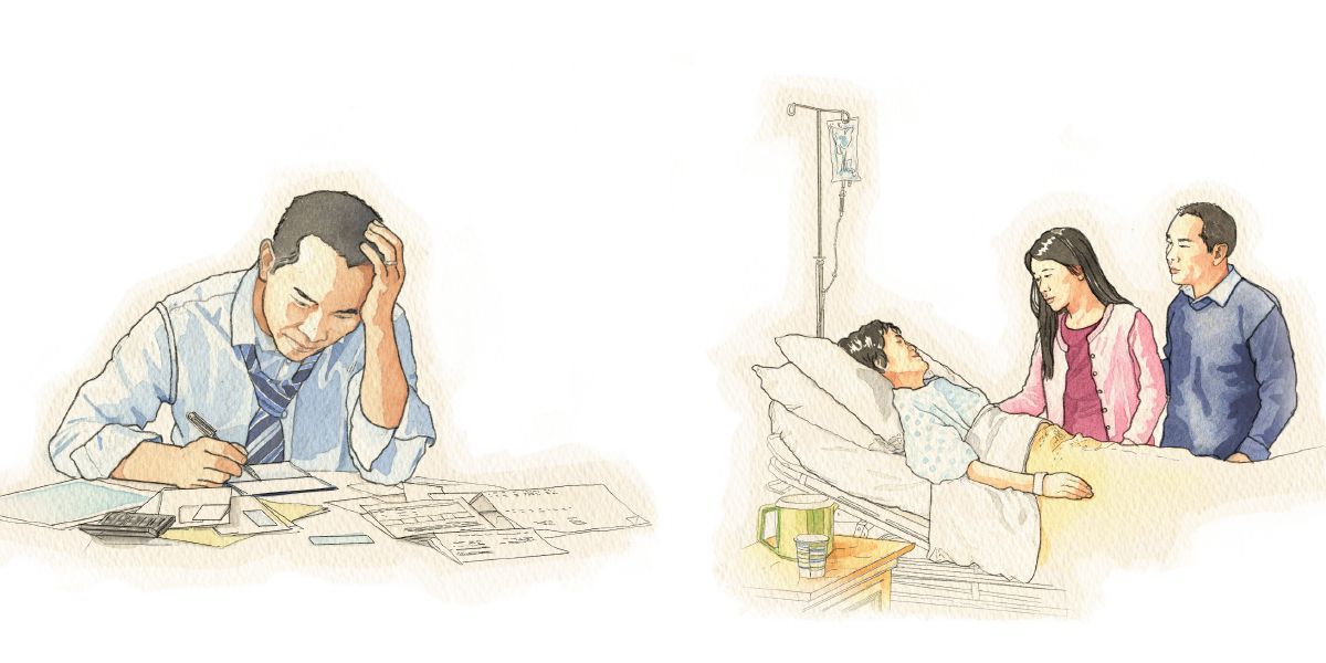 Un hombre está inquieto, entre otras cosas, por las facturas pendientes y porque un ser querido está en el hospital