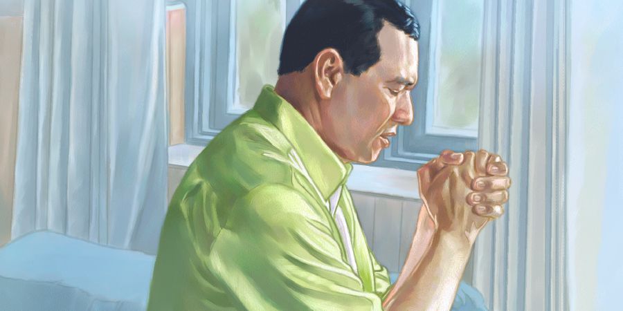 A man prays