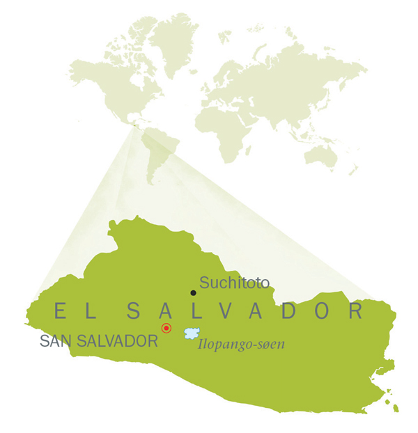 Et kort over El Salvador