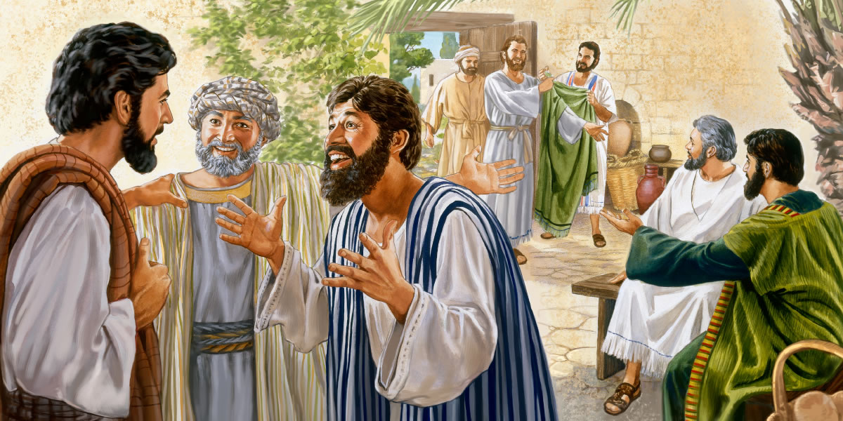 Disciplene fortæller Jesus om deres oplevelser i forkyndelsen