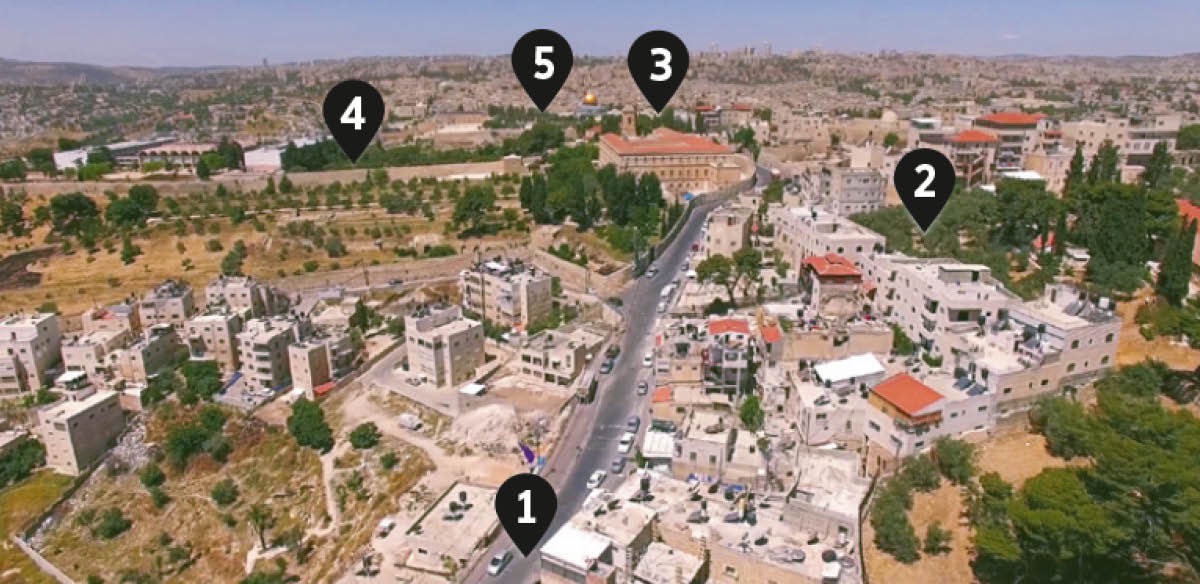 En vej Jesus kan have gået på fra Betania til Jerusalem