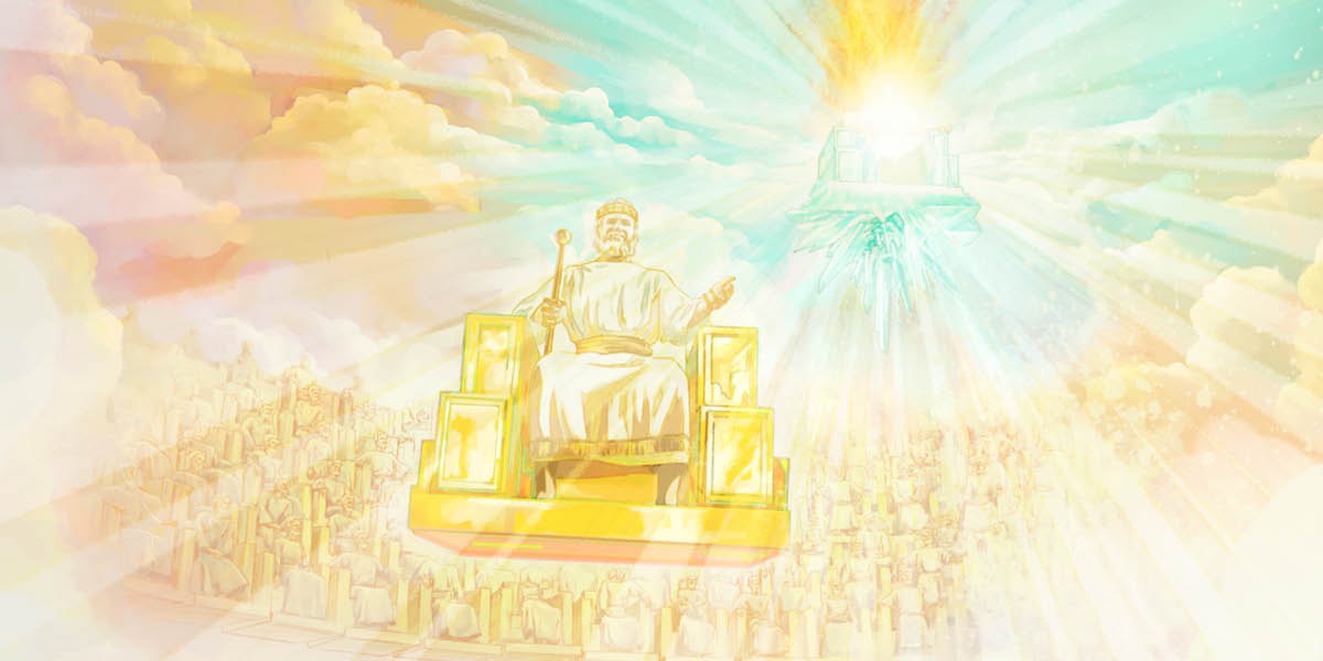 Jesus på sin himmelske trone