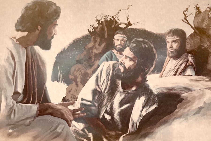 Jesus er venlig over for sine apostle selvom de faldt i søvn