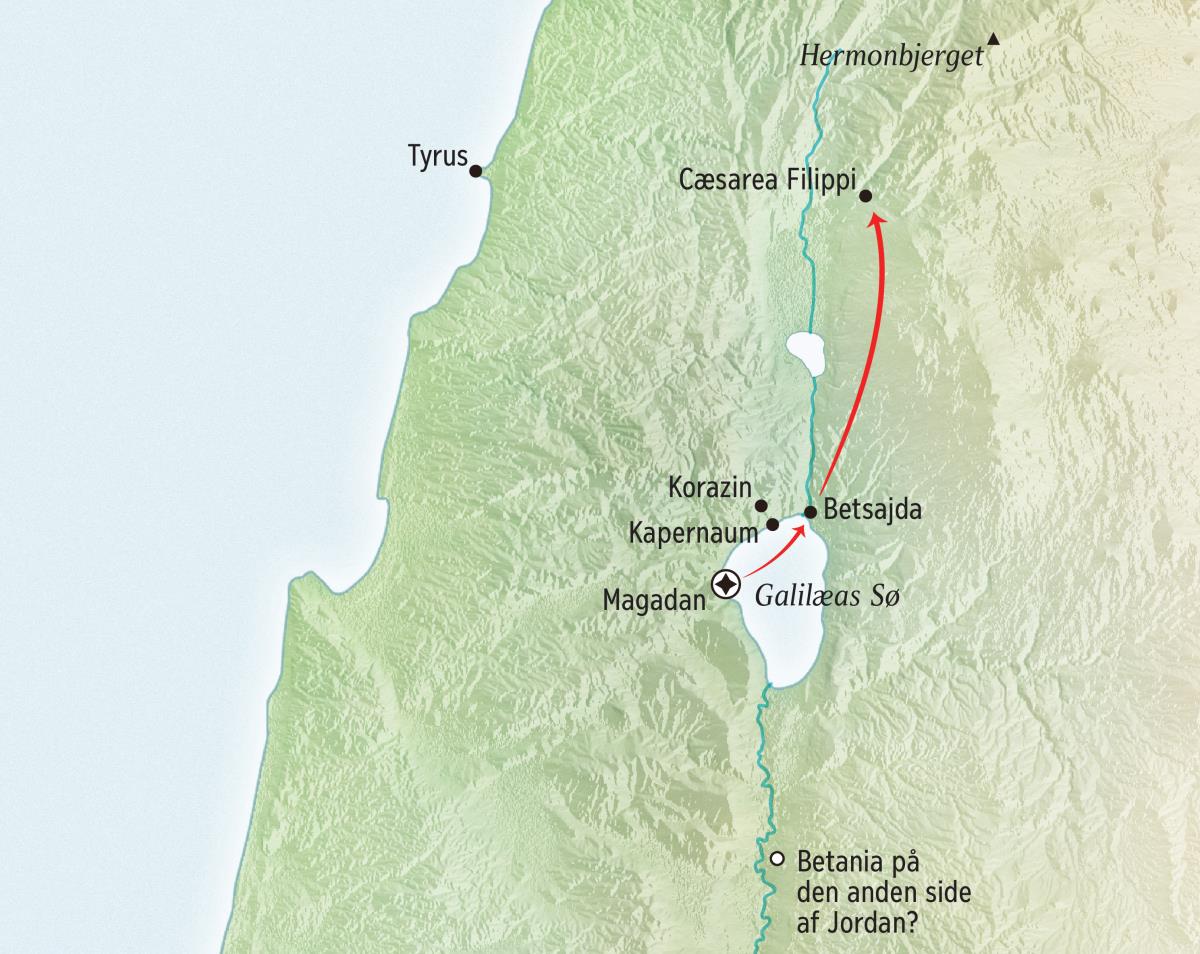 Fra Galilæas Sø til området ved Cæsarea Filippi