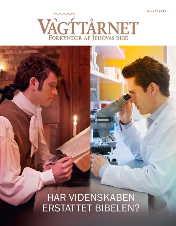 En mand læser i Bibelen for mange år siden; en nutidig forsker kigger i et mikroskop