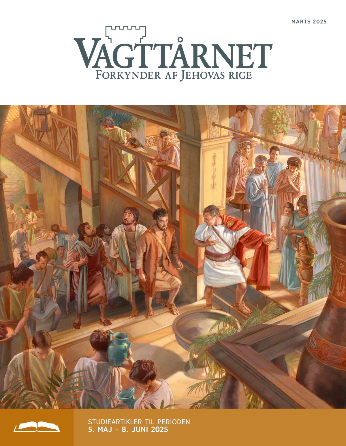 Cornelius fører Peter og dem han rejser med, op på første sal i sit hjem.