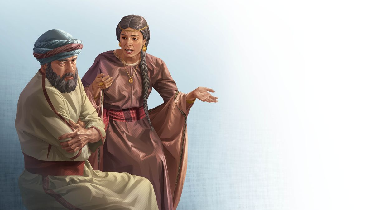 Sara taler åbent til Abraham, der ikke ser ud til at være glad for det hun siger.