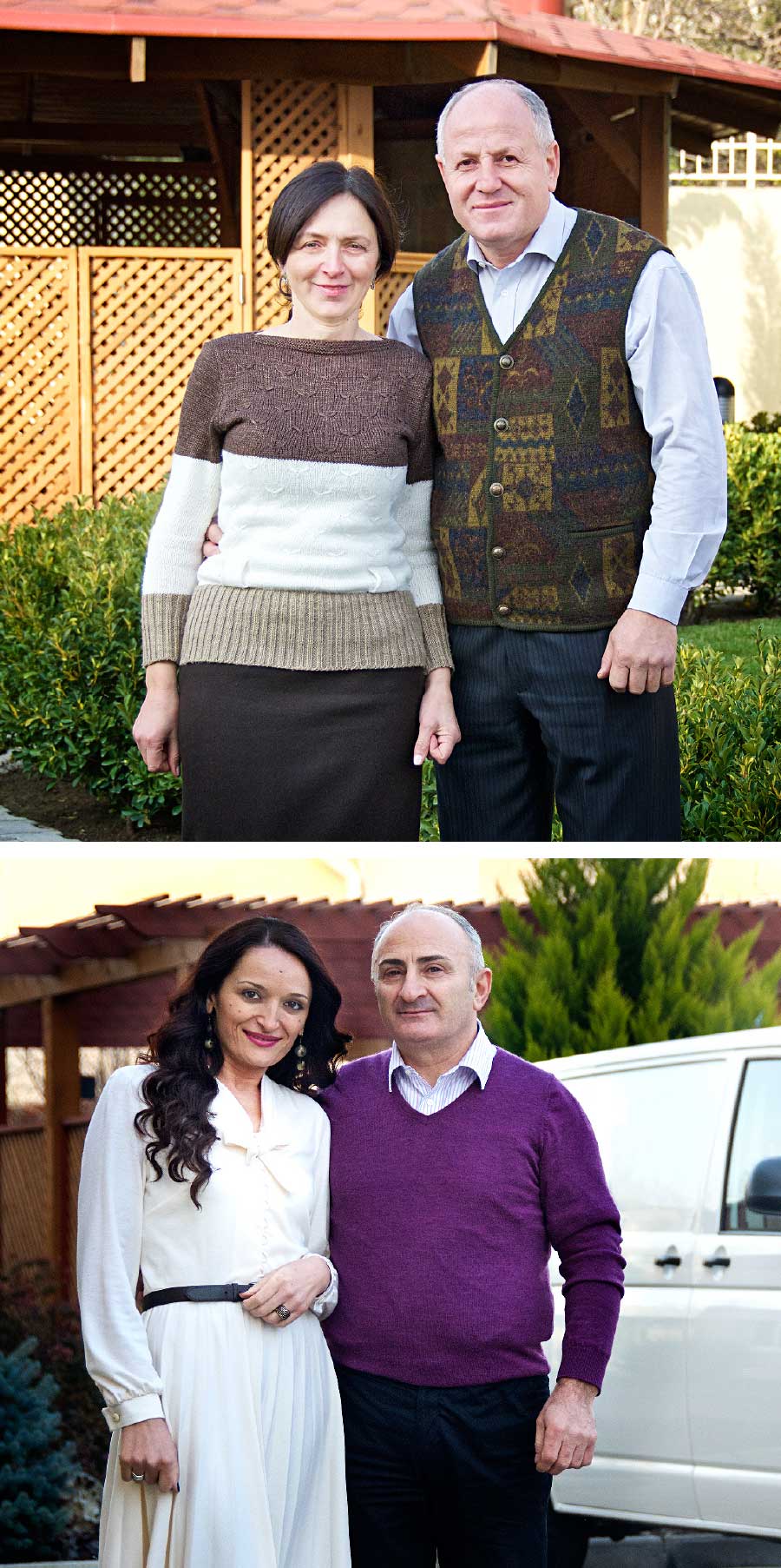 Bror Zaza Jikurashvili og Aleko Gvritishvili sammen med deres hustruer