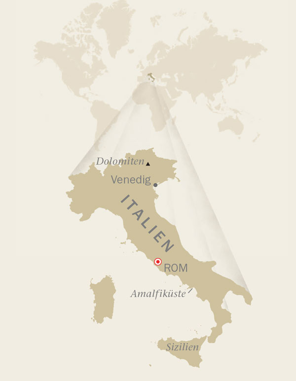 Eine Landkarte von Italien