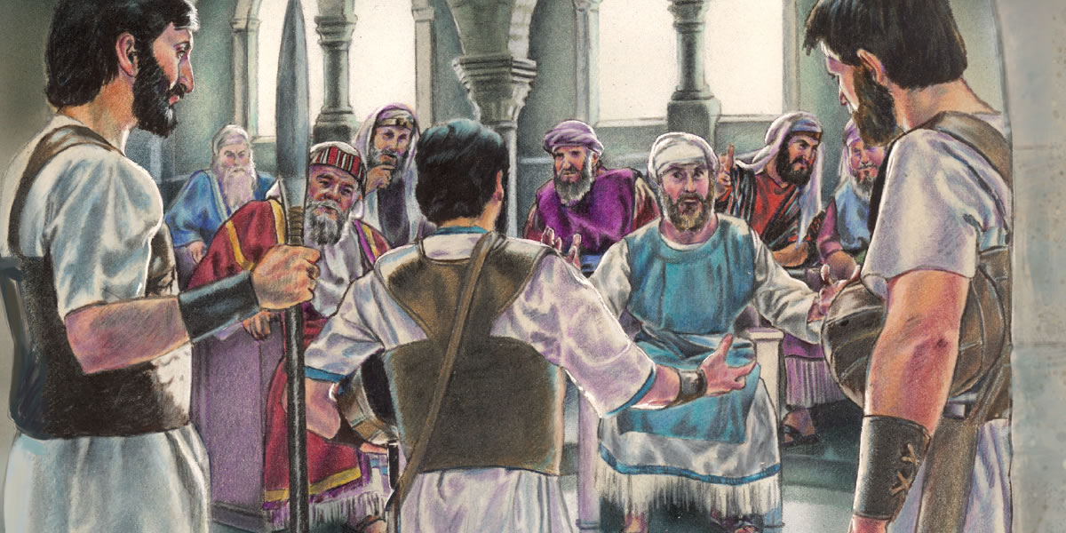 Die Soldaten, die Jesus festnehmen sollten, kehren ohne ihn zurück