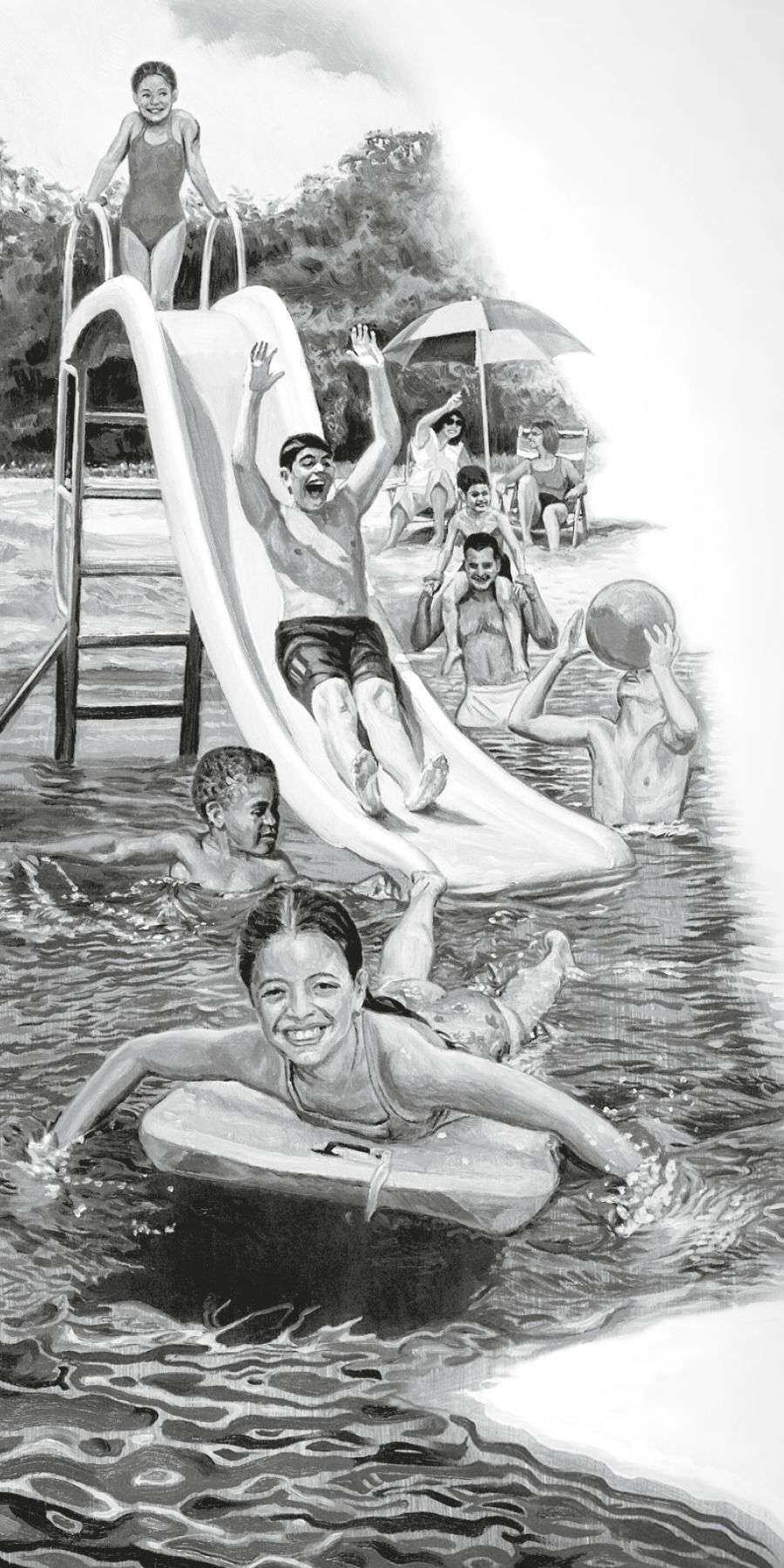 Kinder spielen im Wasser