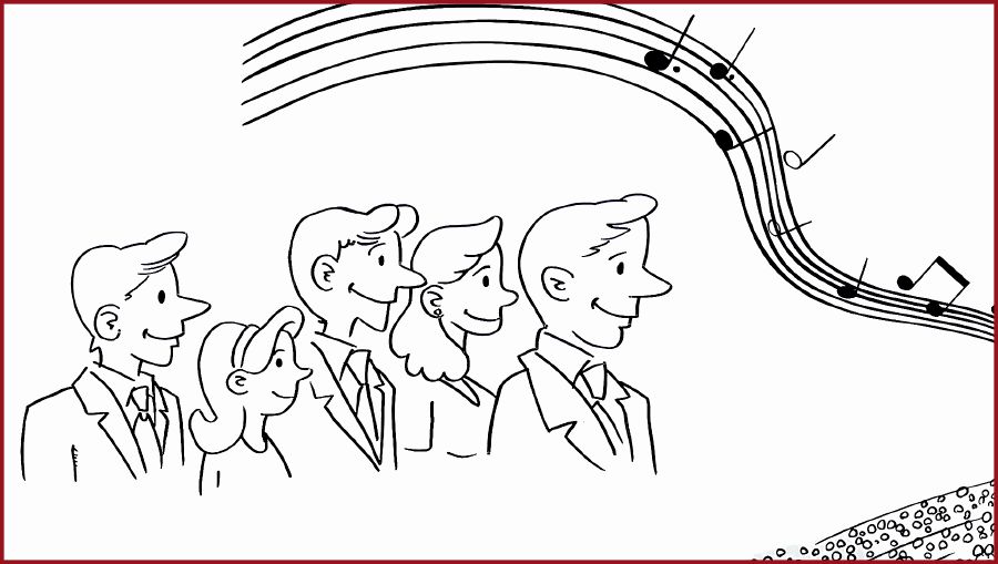 Zeugen Jehovas hören auf ihrem Platz dem Musikprogramm zu