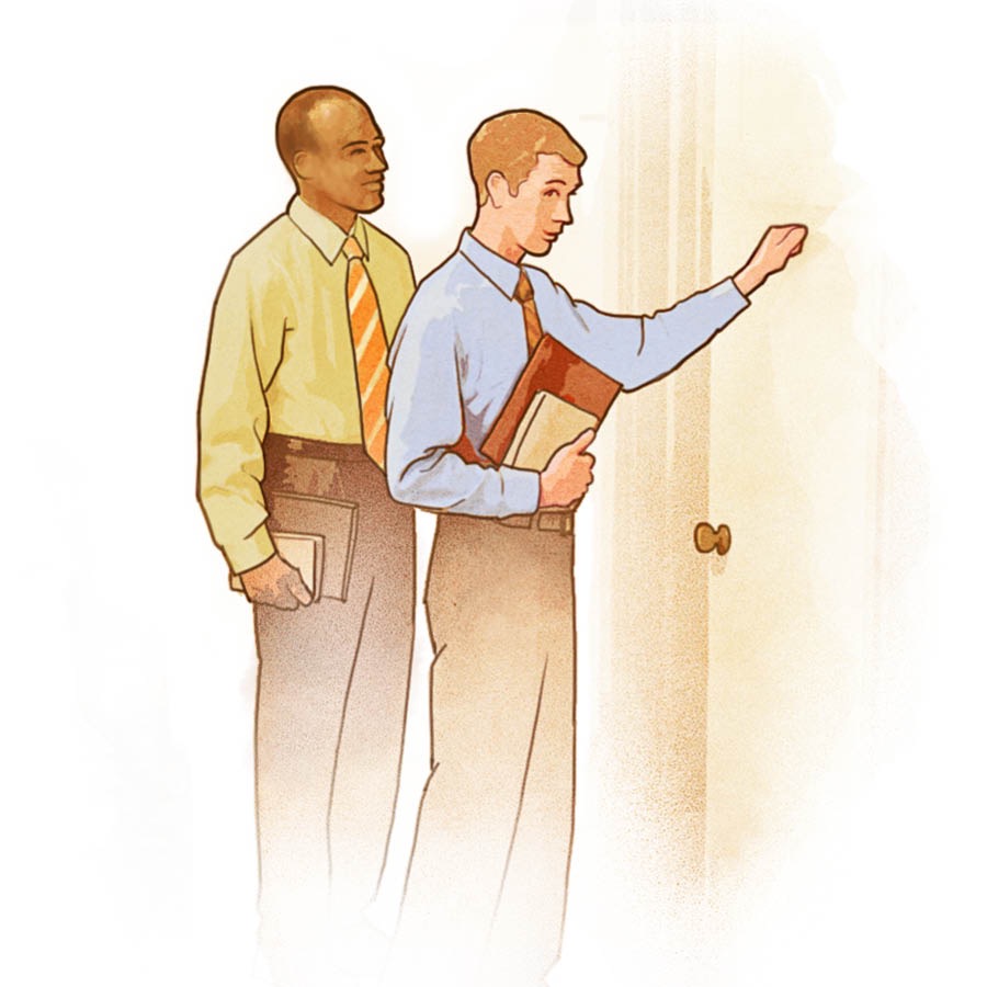 Zwei Zeugen Jehovas im Predigtdienst