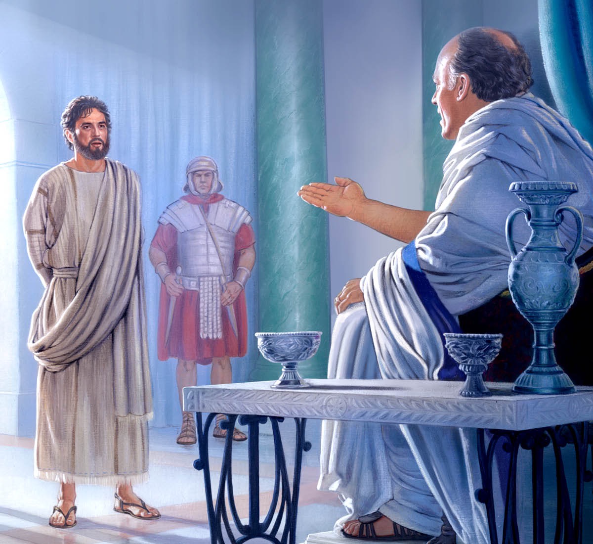 Jesus steht vor Pilatus