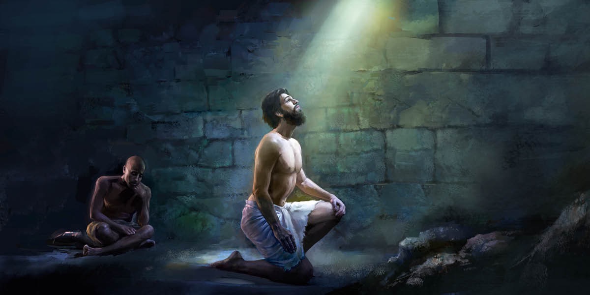 Joseph in einem Gefängnis in Ägypten.