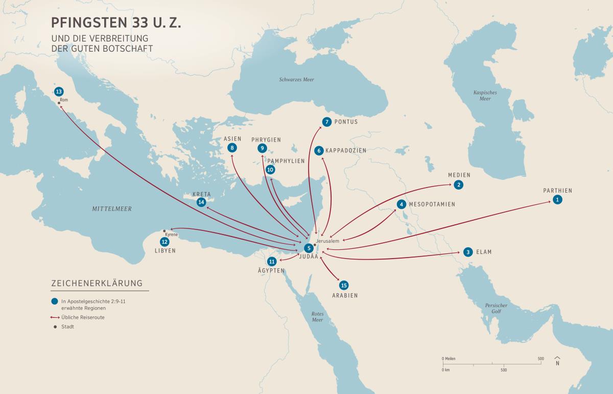 Pfingsten 33 u. Z. und die Verbreitung der guten Botschaft