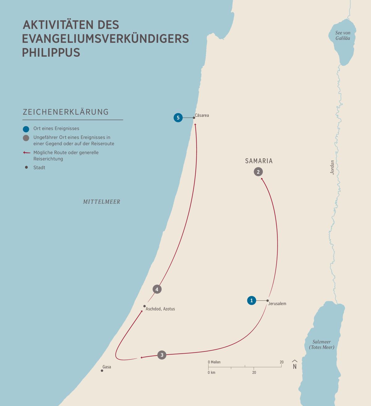 Aktivitäten des Evangeliums­verkündigers Philippus