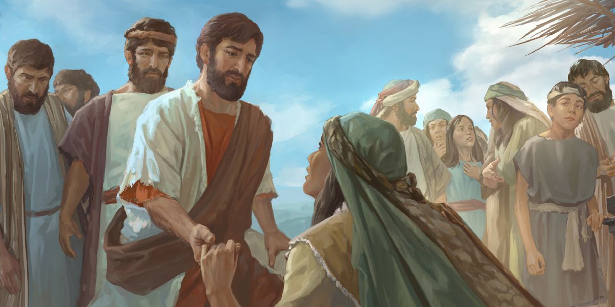 Jesus heilt eine Frau