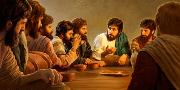 Jesus setzt das Abendmahl ein