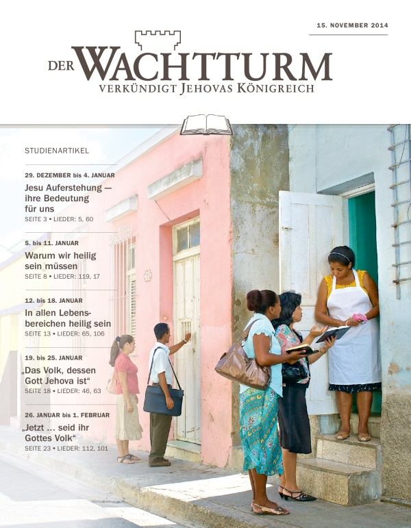 Titelseite der Studienausgabe des Wachtturms vom 15. November 2014