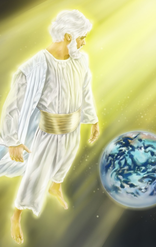 Jesus sieht vom Himmel auf die Erde und denkt an die vielen Menschen, die Gottes Liebe brauchen