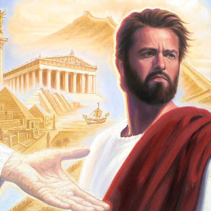 Jesus weist das Angebot des Teufels, ihm die Weltherrschaft zu übertragen, zurück