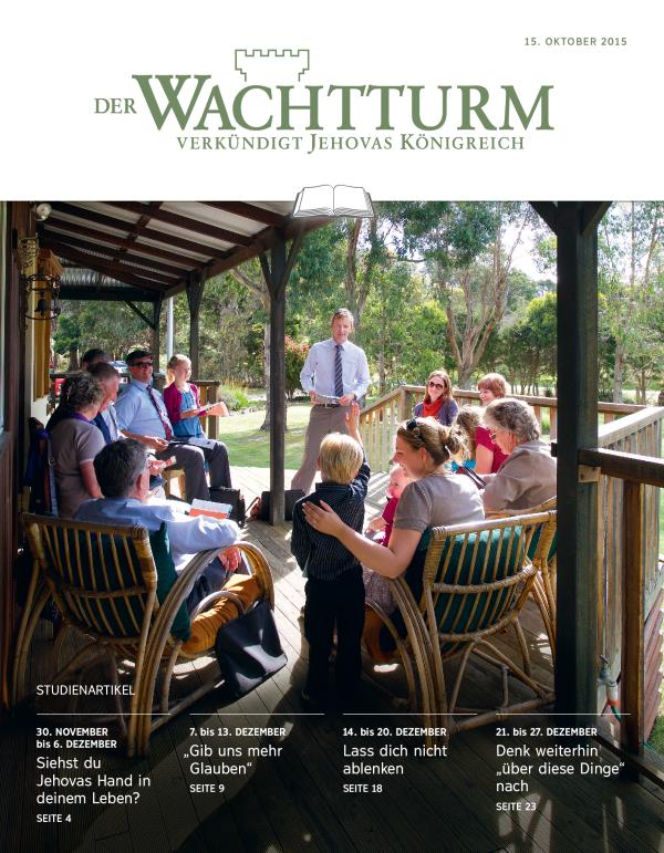 Titelseite der Studienausgabe des Wachtturms vom 15. Oktober 2015