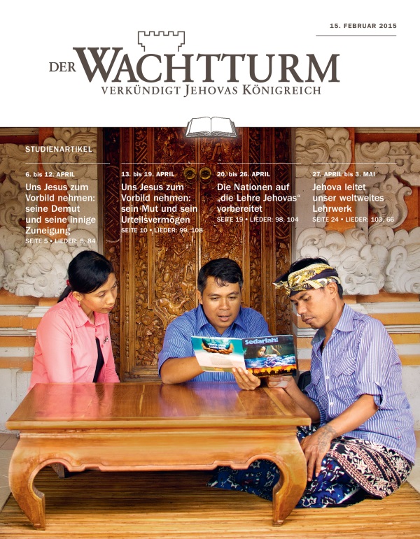 Titelseite der Studienausgabe des Wachtturms vom 15. Februar 2015