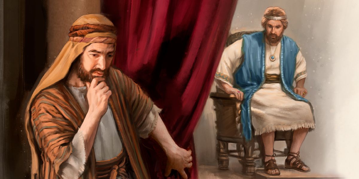 Der Prophet Nathan macht sich Gedanken, wie er König David Gottes Botschaft überbringen soll