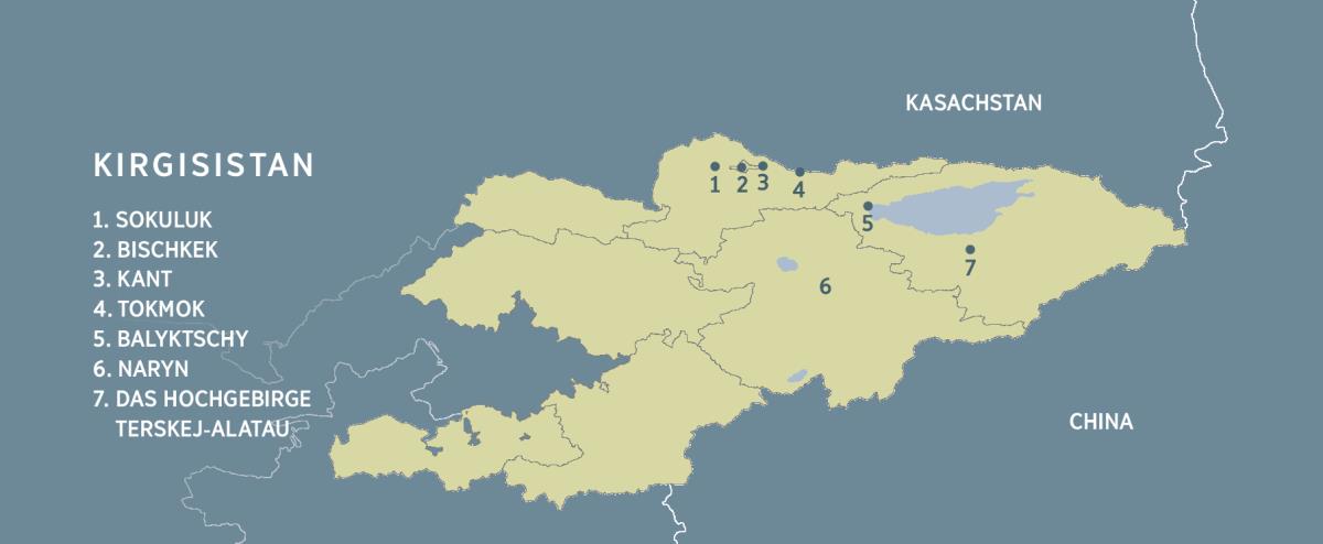 Karte von Kirgisistan