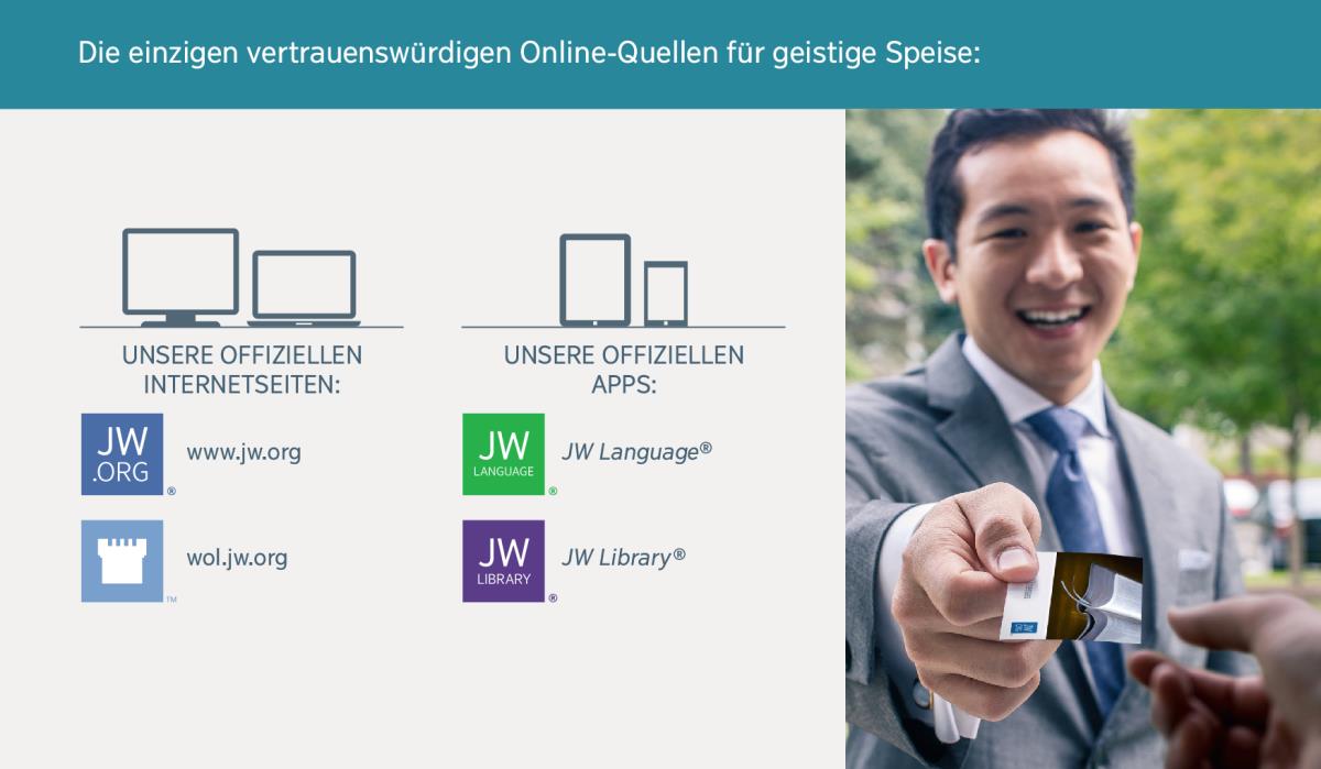 Die offiziellen Internetseiten und Apps von Jehovas Zeugen