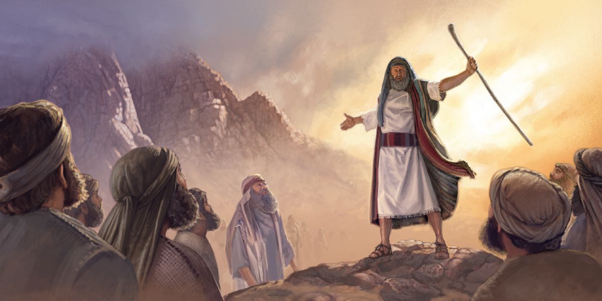 Die Leviten versammeln sich am Sinai um Moses