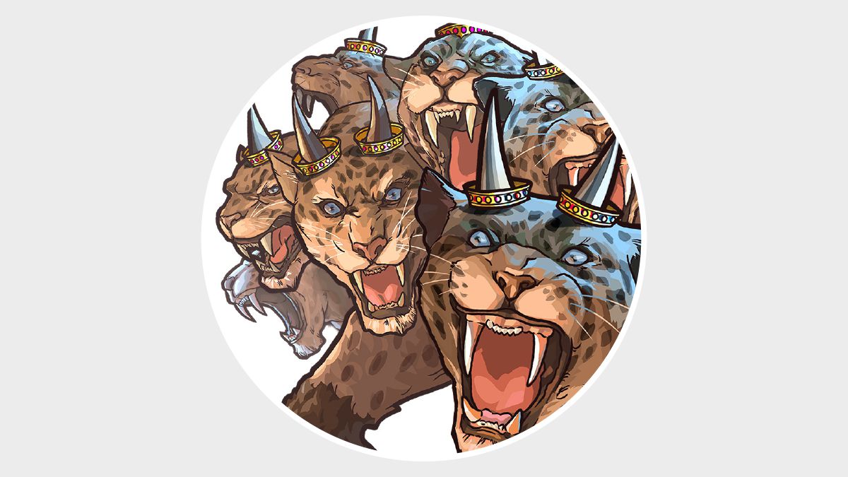 Ein wildes Tier mit zehn Hörnern und sieben Köpfen.