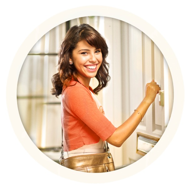 A Kingdom publisher happily knocking on a door