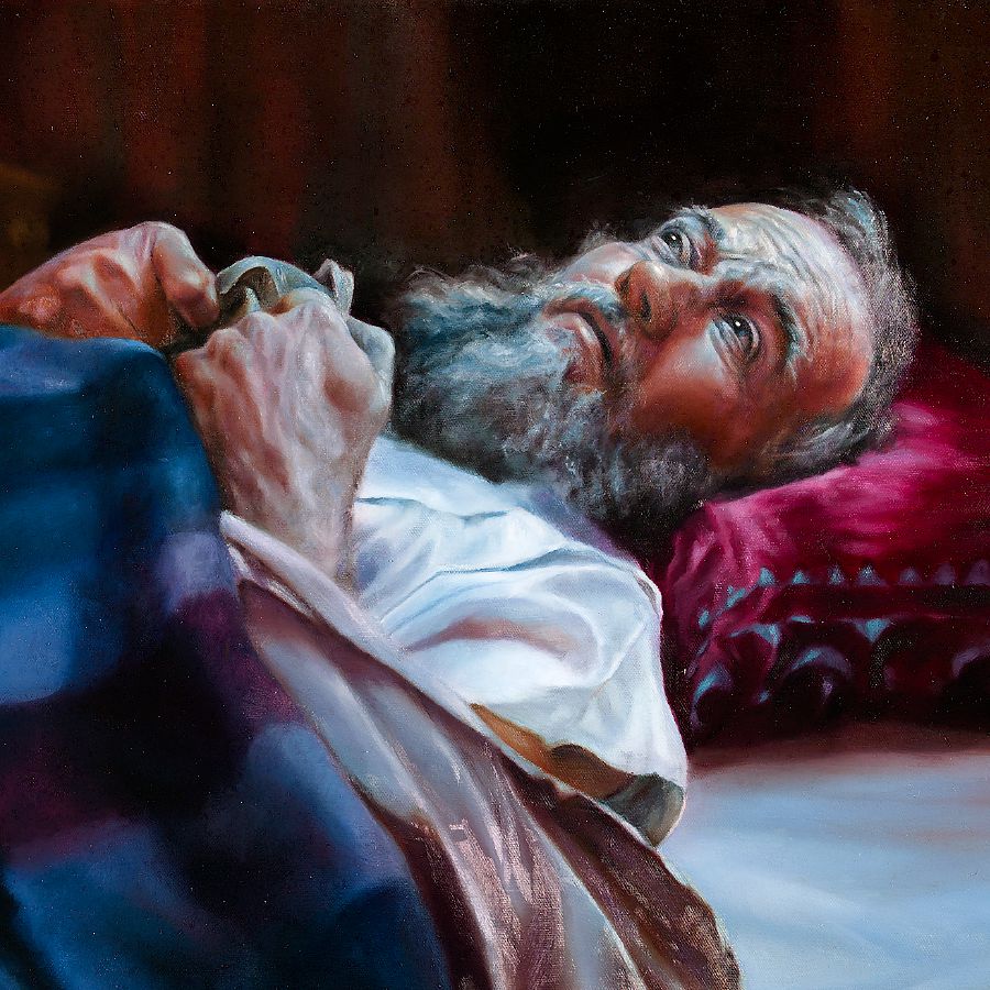 David, enfermo en su cama