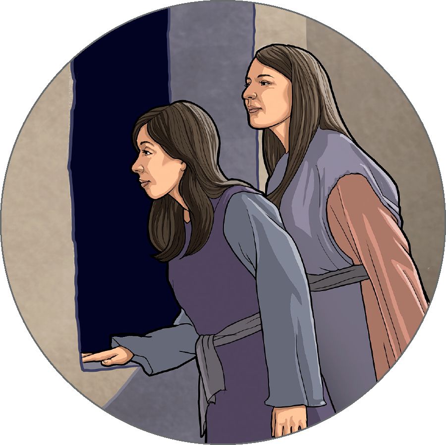 Mujeres mirando por la ventana