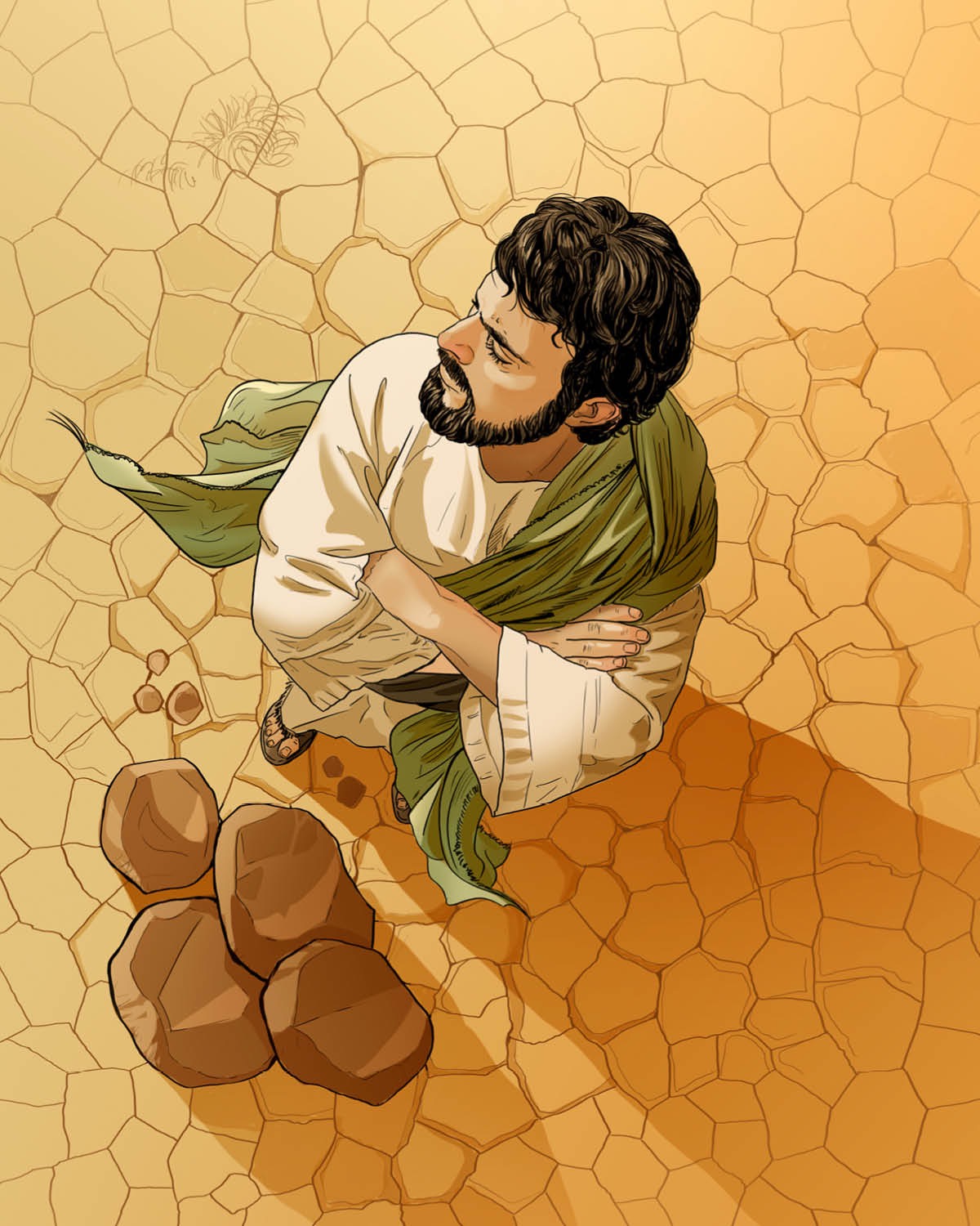 Jesús rechaza la tentación de convertir unas piedras en panes